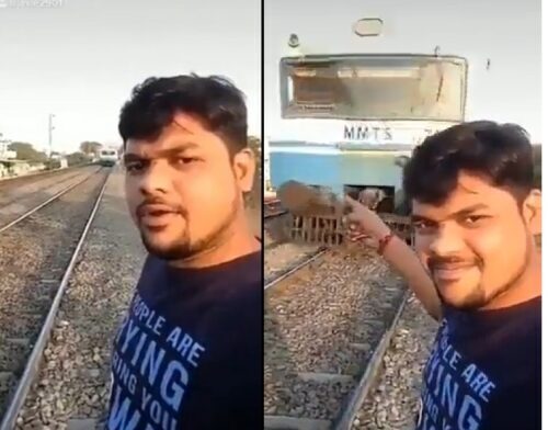 ट्रेन के आगे वीडियो बनाना शख्स को पड़ा भारी, बड़े हादसे का हुआ शिकार