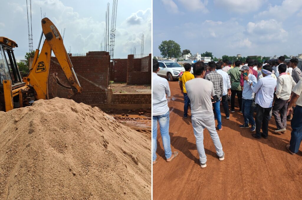 अवैध निर्माण पर निगम ने चलाया बुलडोजर