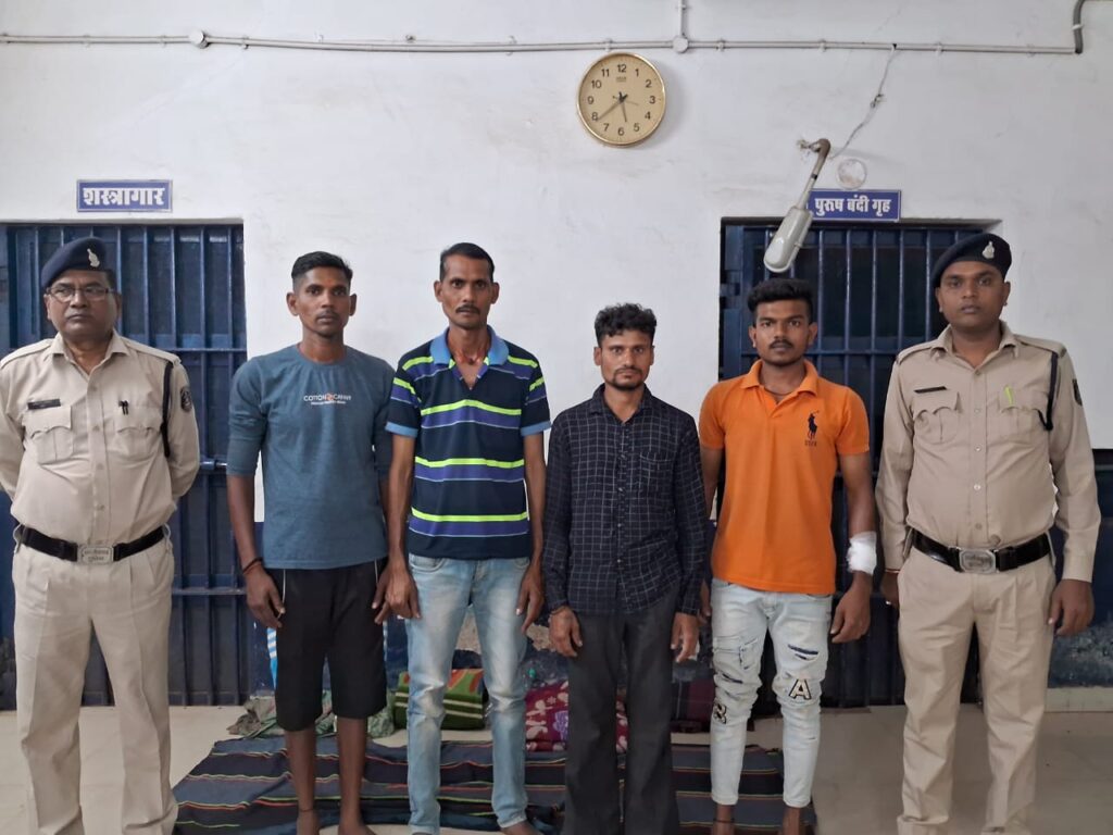 पुरानी रंजीश पर प्राण घातक हमला, 4 आरोपी पुलिस गिरफ्त में