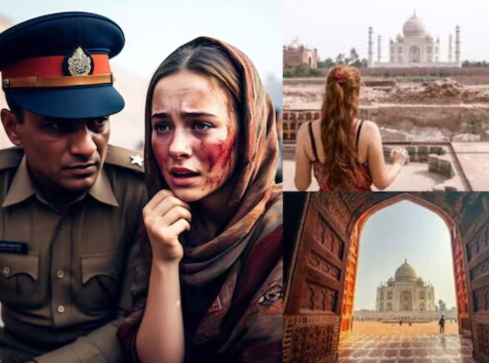 10000 KM से ताजमहल आई विदेशी युवती, उदास देख दरोगा बोला- क्या हुआ? झट से लगी रोने