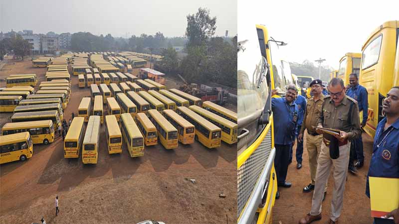 सड़क सुरक्षा माह के आज 12 वे  दिन यातायात पुलिस एवं परिवहन विभाग द्वारा स्कूल बस चेकिंग शिविर का आयोजन किया गया