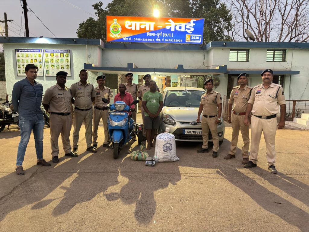 नशे के खिलाफ दुर्ग पुलिस की बडी कार्यवाही, 15.526 किलोग्राम मादक पदार्थ गांजा बरामद आरोपी गिरफ्तार