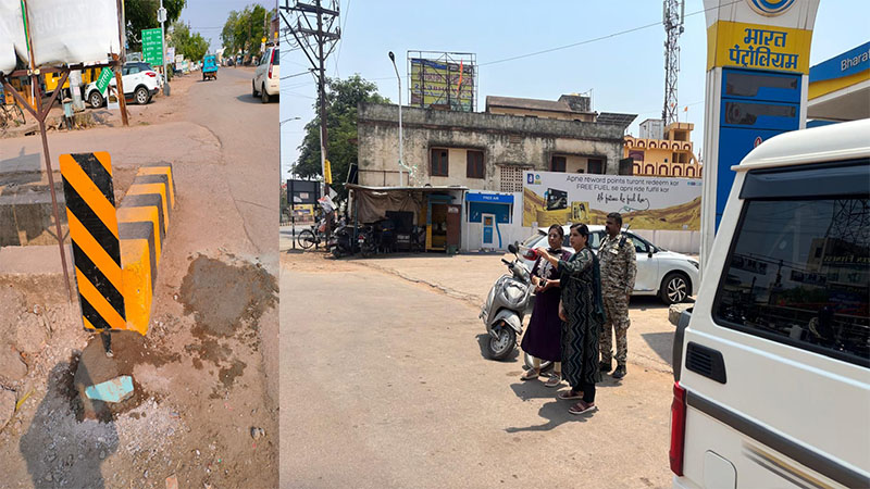 सुप्रीम कोर्ट ऑन रोड सेफ्टी द्वारा लिये गये बैठक के परिपालन में अधिकारियों द्वारा स्थल निरीक्षण