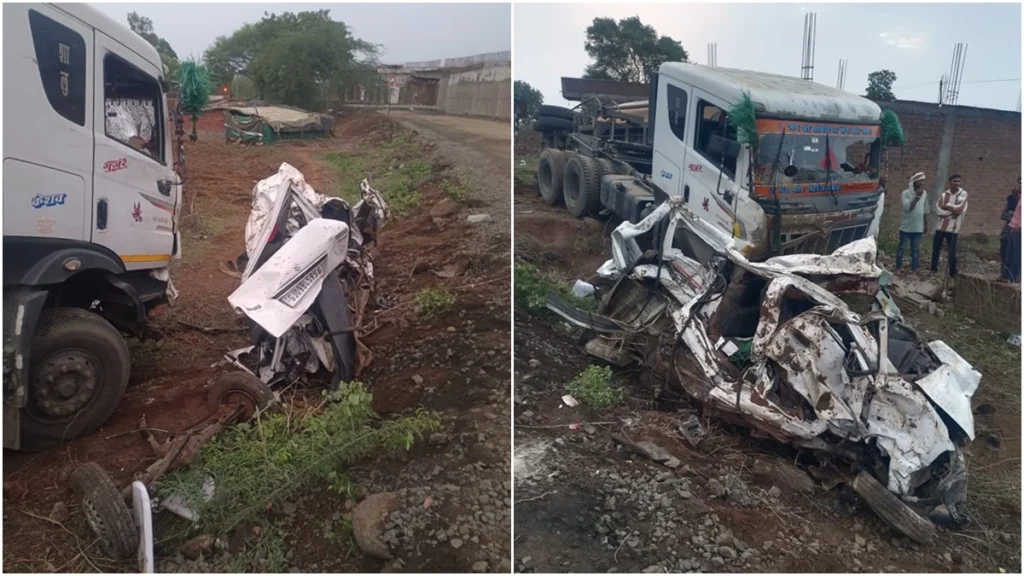 मध्य प्रदेश के झाबुआ जिले में कार के ऊपर पलटा ट्राला, 9 लोगों की दबकर मौत
