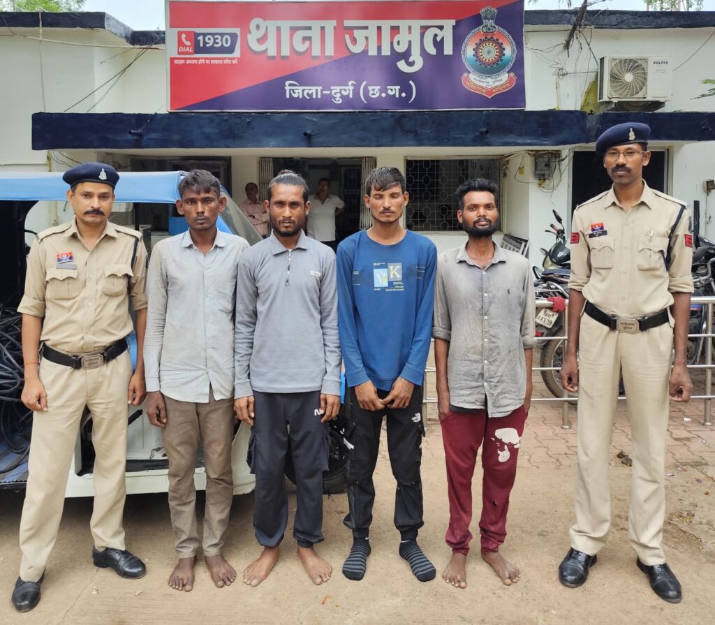 शाह इंडस्ट्रीज कंपनी भिलाई में चोरी, 1 नाबालिग सहित 5 आरोपी गिरफ्तार