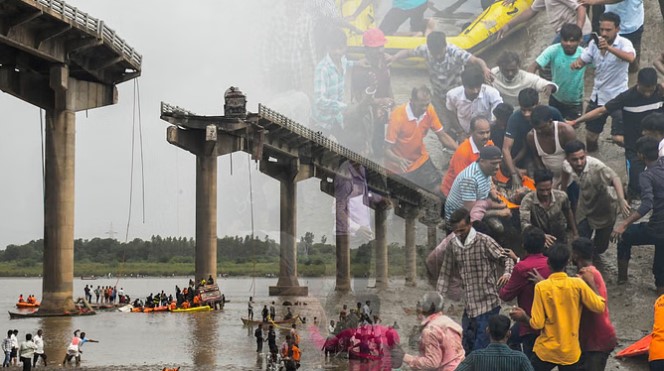 गुजरात के वडोदरा में बड़ा हादसा: महिसागर नदी पर बने पुल का एक हिस्सा गिरा, 10 लोगों की मौत