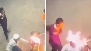 सिगरेट पीने से रोका, तो युवक ने पेट्रोल पंप पर में लगा दी आग, रायपुर की घटना का वीडियो वायरल