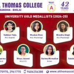 थॉमस महविद्यालय को प्रवीण्य सूचि मिले सात स्वर्ण पदक
