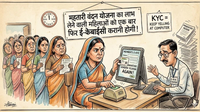 छत्तीसगढ़ महतारी वंदन योजनाः 2.55 लाख महिलाओं को फिर करानी होगी ई-केवाइसी तभी मिलेगी राशि।